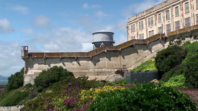 Alcatraz Island Federal Penitentiary. Main Cellhouse & Gardens