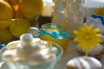 Stylish decoration of a table for children's birthday