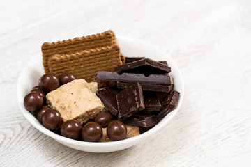 Bowl with  different sweets