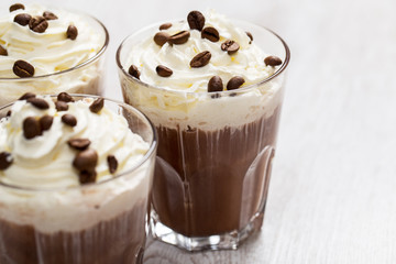 Coffee cocktail with cream foam