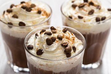 Coffee cocktail with cream foam