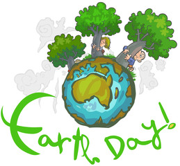 Earth day Cartoon.