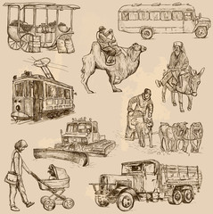 Transport around the World (vector pack no.5) - hand drawn