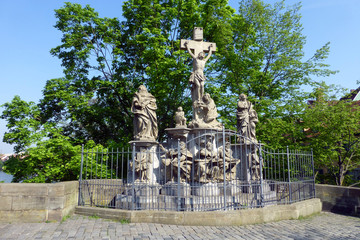 Fototapeta na wymiar Kreuzigungsgruppe auf der Oberen Bürcke in Bamberg