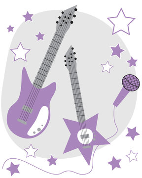recommend clip art: Purple Guitars