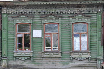 Windows of the house of the merchant S. S. Brovtsyn on Hokhryako