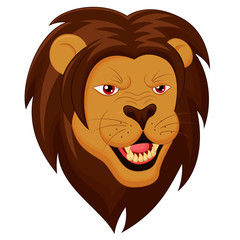 Angry Lion Head Cartoon