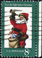Christmas postage stamp to show Santa Claus