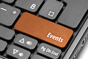 Events. Orange hot key on computer keyboard