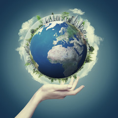 Our world in our hands, abstract eco backgrounds for your design