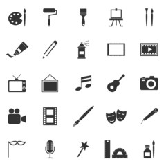 Art icons on white background