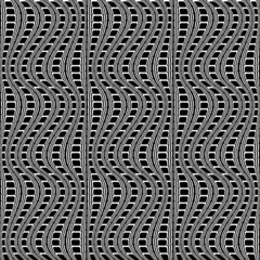 Design seamless monochrome movement illusion trellised pattern