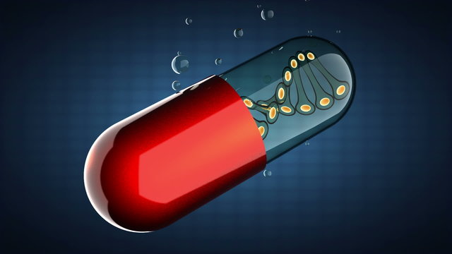 loop rotate transparent capsule with DNA