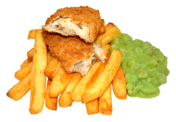 Fish And Chips With Mushy Peas