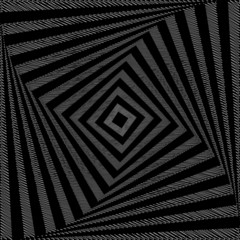 Design monochrome twirl movement square geometric background