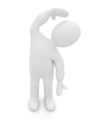 3d man isolated on white. Series: morning exercises - flexibilit
