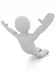 3d man isolated on white. Series: morning exercises - flexibilit