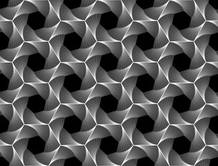 Design seamless monochrome hexagon geometric pattern