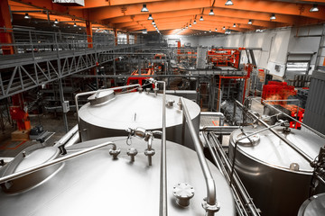 brewery interior, equipment