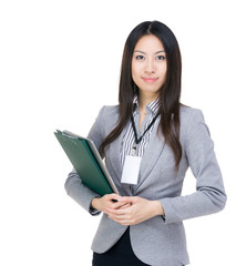 Asia businesswoman clipboard