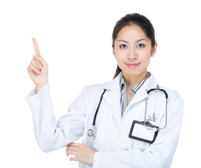 Friendly asian doctor woman have an idea