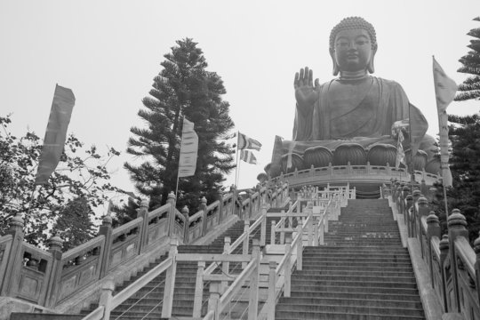large bronze statue of Buddha