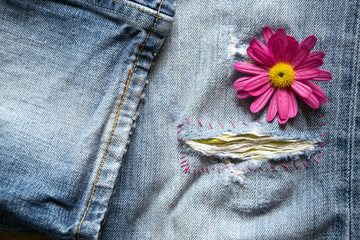 Jeans mit Blüte