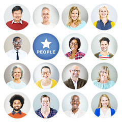 Portrait of Multiethnic People Smiling