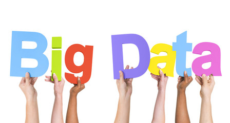 Diverse Hands Holding the Word Big Data