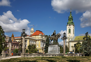 Fototapeta na wymiar Piata Unirii (Union Square) in Oradea. Romania