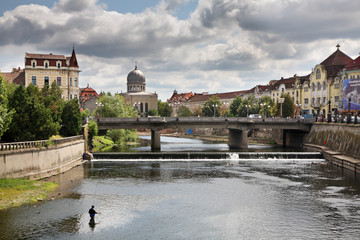 River Crisul Repede in Oradea. Romania
