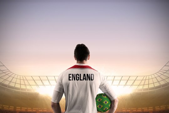 England Football Player Holding Ball