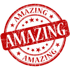 Amazing red round grungy vintage isolated rubber stamp