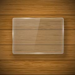 Glass framework and wood texture