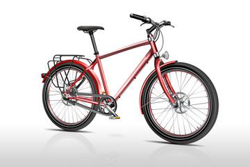 Bike, Fahrrad rot freigestellt