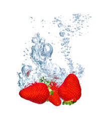 stawberry red fruit water splash liquid