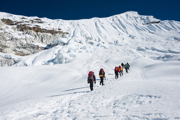 Fototapeta na wymiar Island Peak (Imja Tse) wspinaczka, regionie Everest, Nepal