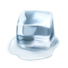 Obraz premium Ice cube, isolated on white background