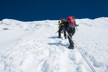 Fototapeta na wymiar Island peak( Imja Tse) climbing, Everest region, Nepal