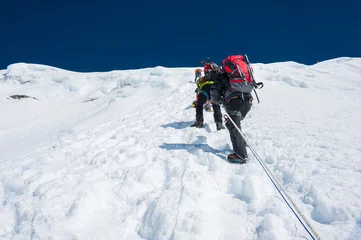 Plexiglas foto achterwand Island peak( Imja Tse) climbing, Everest region, Nepal © ykumsri