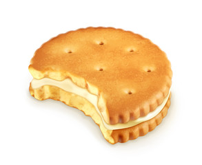 Bitten cookie, vector