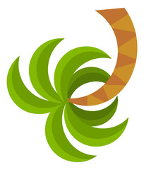 Cartoon palm - isolated - illustration do children