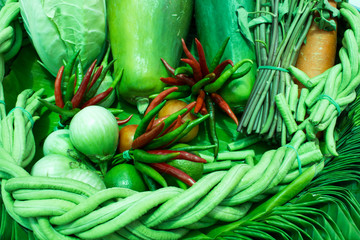 Set of thai vegetable ingredients