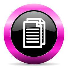 document pink glossy icon