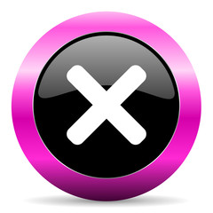 Obraz premium cancel pink glossy icon