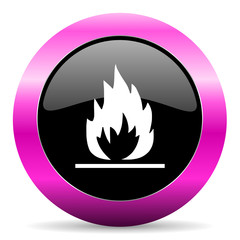 flame pink glossy icon