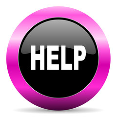 help pink glossy icon