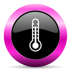 thermometer pink glossy icon