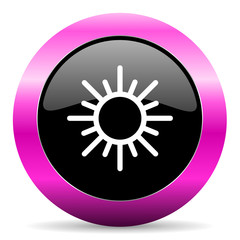 sun pink glossy icon