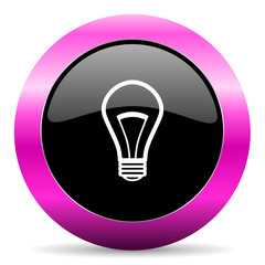 bulb pink glossy icon